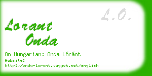 lorant onda business card